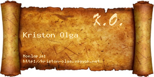 Kriston Olga névjegykártya